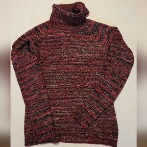 Columbia Red and Black Knit Turtleneck Sweater